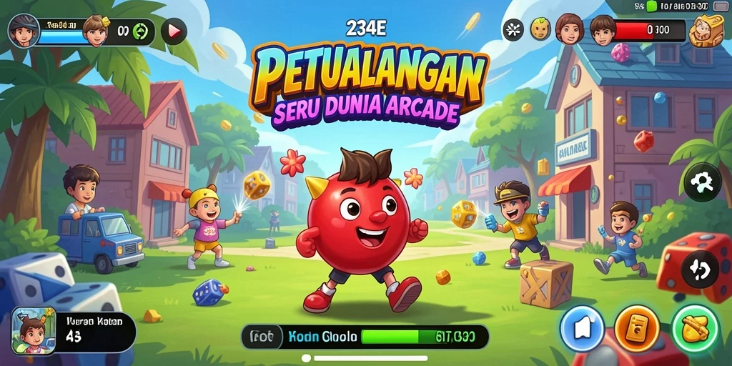 Tampilan screenshot utama 234E menampilkan berbagai level gameplay yang seru.