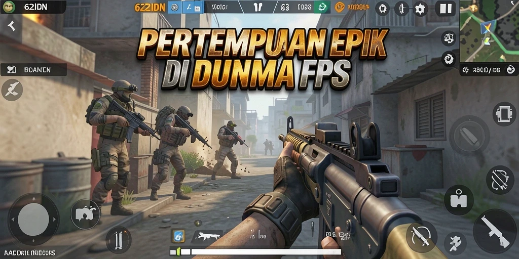 Tampilan mendebarkan dari gameplay FPS di 62IDN.