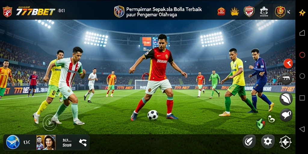 Tampilan gameplay sepak bola yang menegangkan di 777BET.