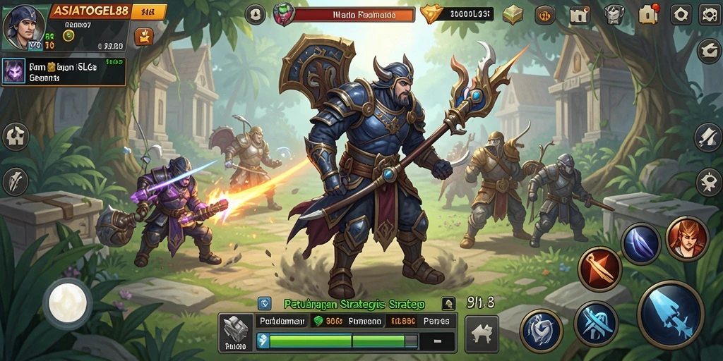 Tampilan gameplay ASIATOGEL88 menampilkan pertempuran strategis yang mendebarkan.