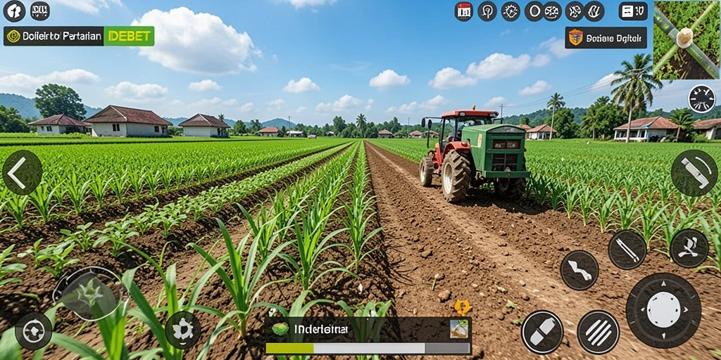 Screenshot menunjukkan gameplay seru pertanian di IDEBET.