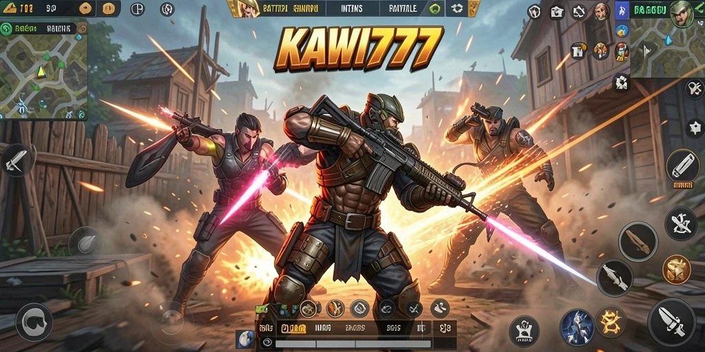 Screenshot gameplay KAWI777 yang menampilkan pertempuran seru dan intens.
