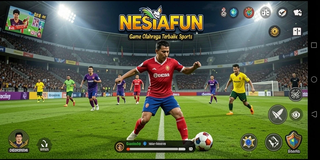 Tampilan gameplay seru dalam NESIAFUN yang penuh aksi olahraga.