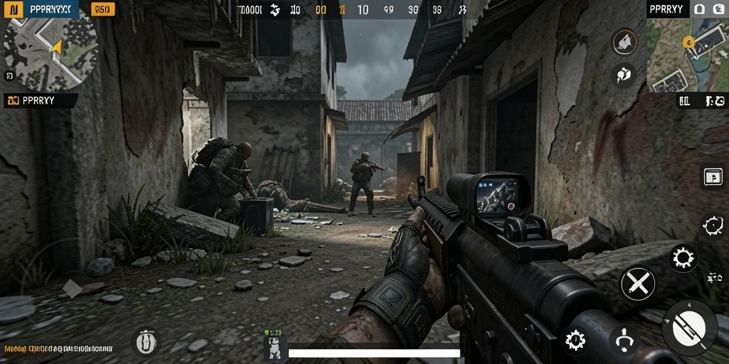 Screenshot PPRRYY menampilkan aksi seru dalam permainan TPS.
