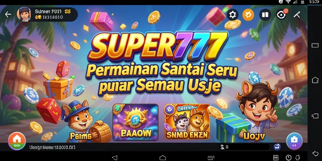 Screenshot gameplay SUPER777 yang seru dan penuh warna.