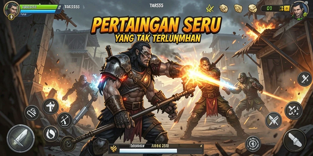 Gameplay TAR555 menampilkan pertarungan penuh aksi yang memukau.