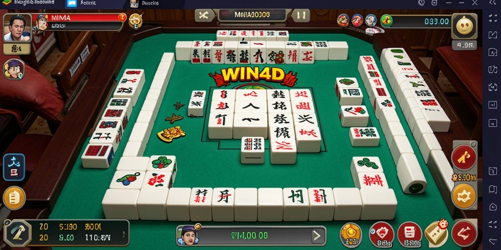 Screenshot utama WIN4D menampilkan gameplay Mahjong yang seru dan menantang.