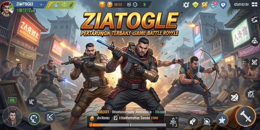 Screenshot gameplay ZIATOGEL yang menarik dalam pertandingan Battle Royale.
